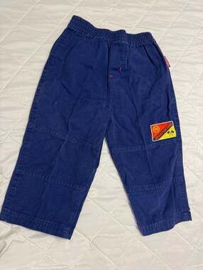 Vintage Thomas & Friends Right On Time Blue Canvas Multi-Knee Pants 24M
